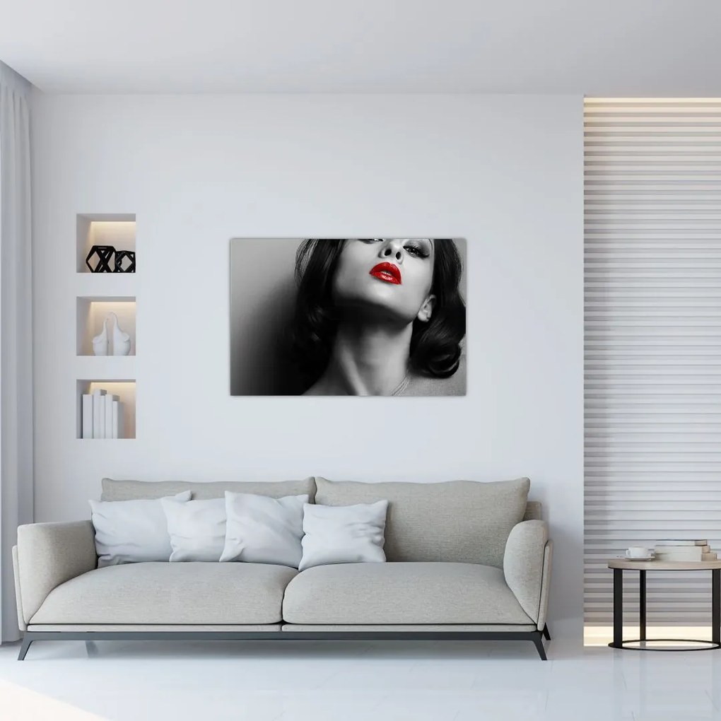 Tablou - Portretul unei femei cu ruj roșu (90x60 cm)
