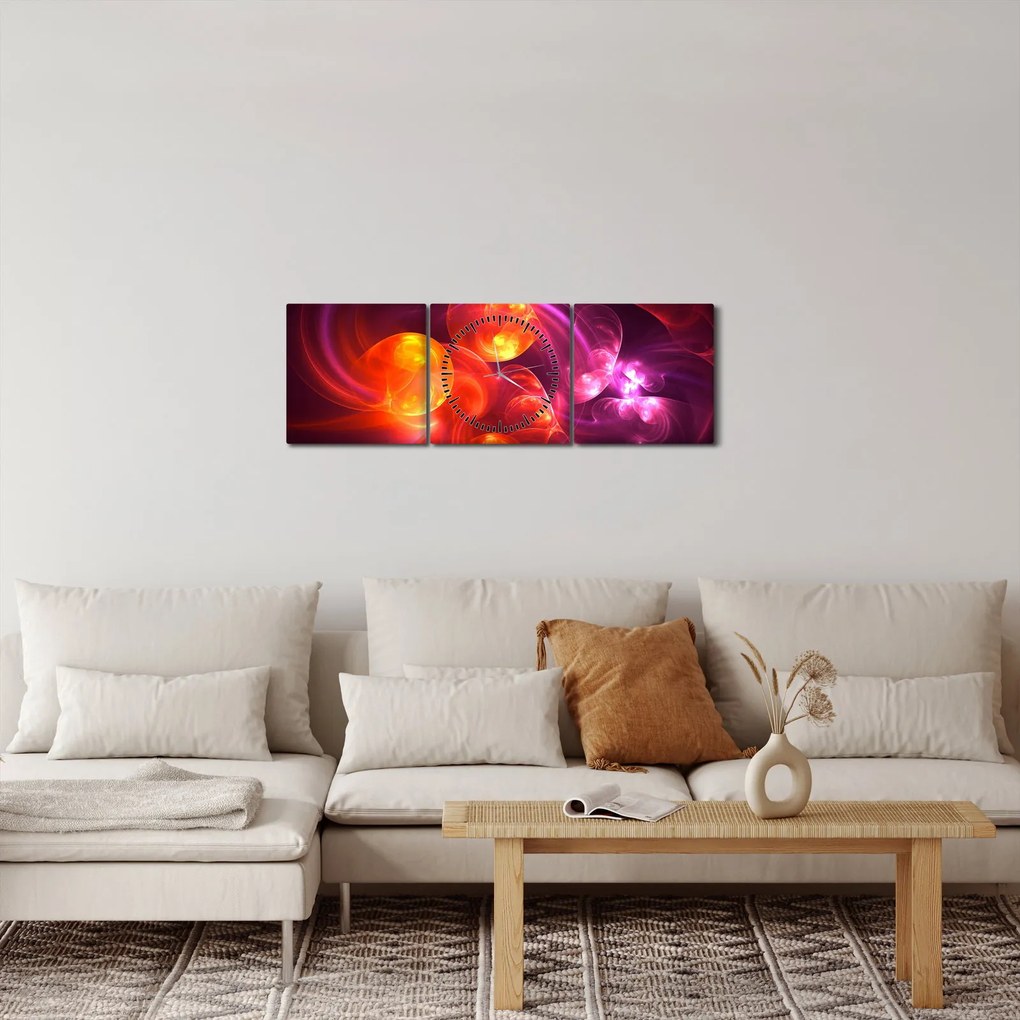 Tabloul cu abstracțiune modernă (cu ceas) (90x30 cm)