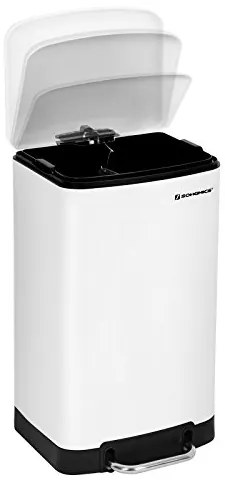 Coș de gunoi cu închidere lentă SLOW, 30L, alb SongmicsHome