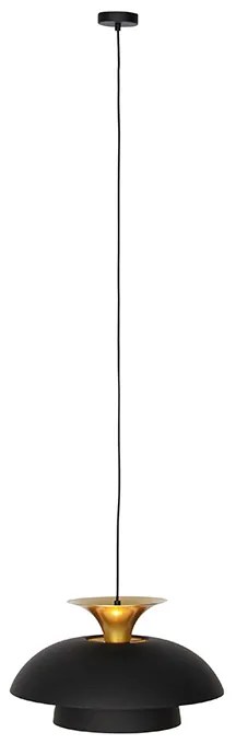 Lampă pendantă inteligentă neagră cu auriu inclusiv Wifi G95 - Titus