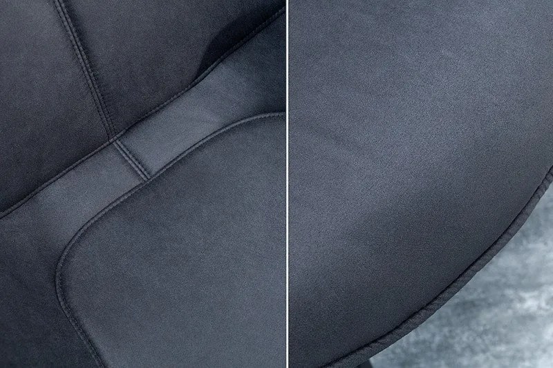 Set de 2 scaune pivotante The Dutch Retro, microfibra gri antic