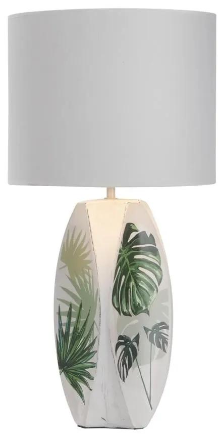 Veioză albă-verde cu abajur textil (înălțime 59 cm) Palma – Candellux Lighting