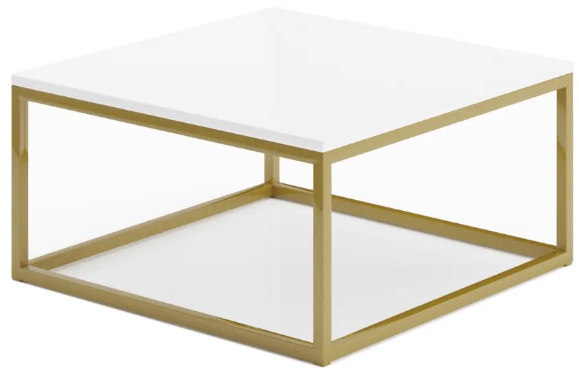 Expedo Masă de cafea TEMU, 65x33x65, stejar craft auriu/alb