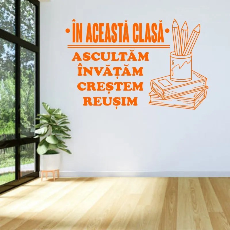 Sticker perete Ascultam, Invatam, Reusim