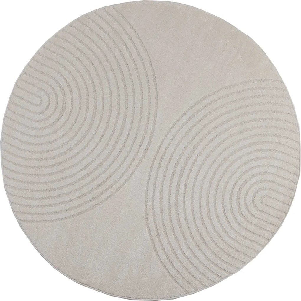 vidaXL Covoare de zonă Rotund GALATI Crem Ø 200 CM Poliester