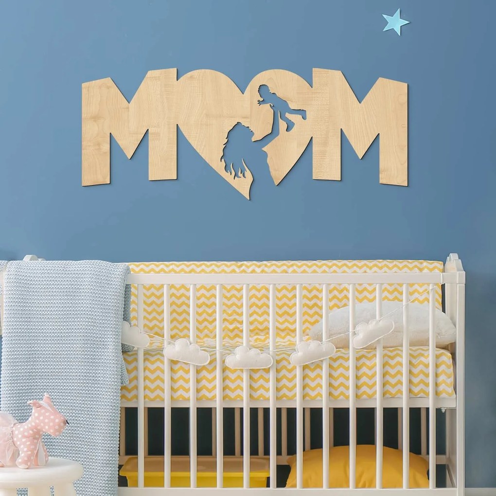 DUBLEZ | Cadou pentru mamă - Tablou din lemn - Mom