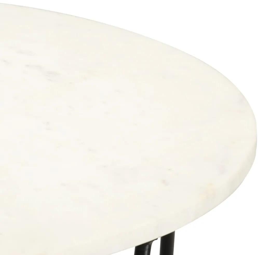 Masuta de cafea alb 65x65x42 cm piatra naturala aspect marmura 1, Alb, 65 x 65 x 42 cm