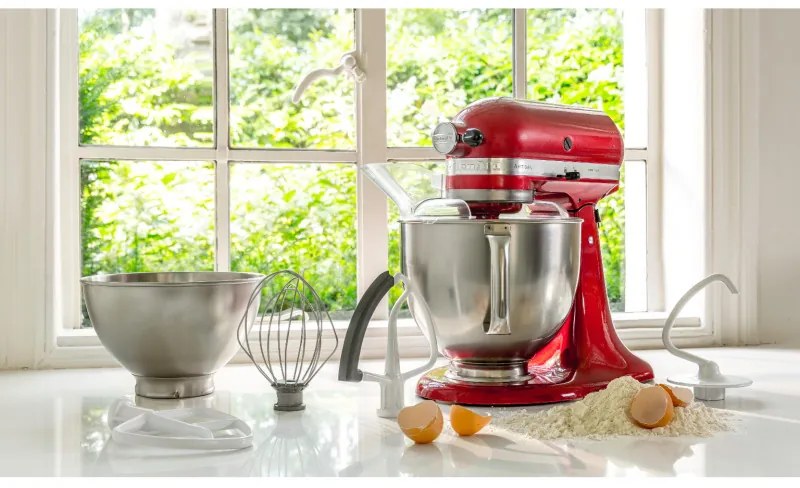 Resigilat: Mixer planetar Kitchenaid Artisan Elegance 5KSM175PSECA, 300 W, 4,8 l, Direct drive, 10 viteze, Candy Apple