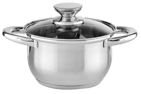 Set de oale Muhler MR-1242, 12 piese, Otel inoxidabil, Fund in trei straturi, Manere reci, Capace din sticla, Inductie, Argintiu