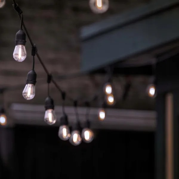 Ghirlandă LED decorativă pentru exterior, 10xE27/1W/230V, 10,94 m, IP44, negru