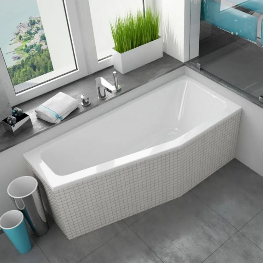 Cadă de baie asimetrică Keos 70x160x44 dreapta