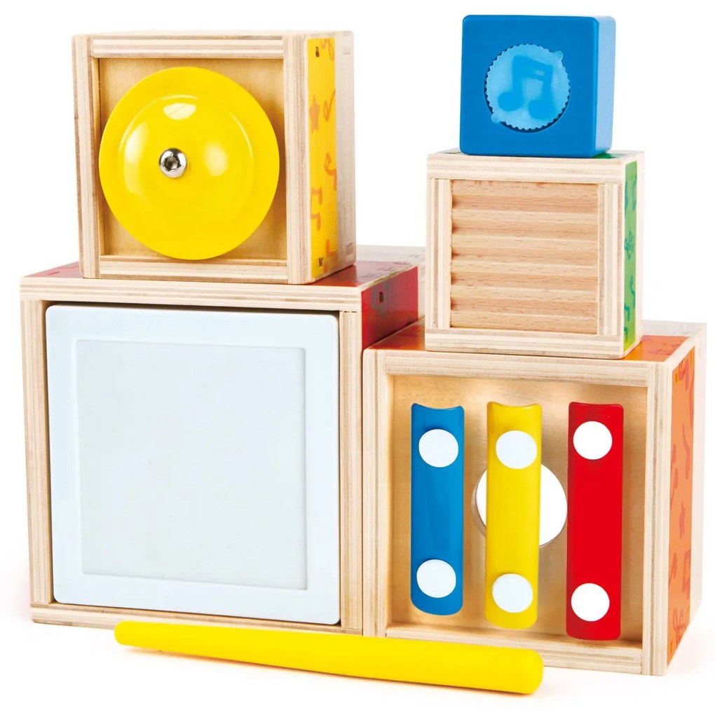 Jucarie Din Lemn De Stivuit - Set Muzica Cu 6 Piese