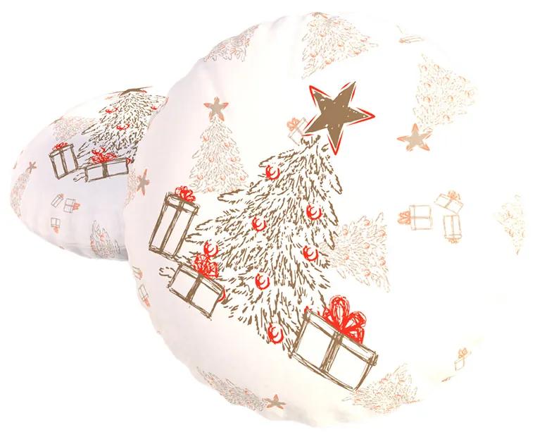 Perna decorativa Christmas alb 40x40 cm