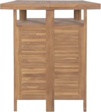 Set bar exterior din lemn de tec, masă bar și 2 scaune, finisaj natural, „Cebu”