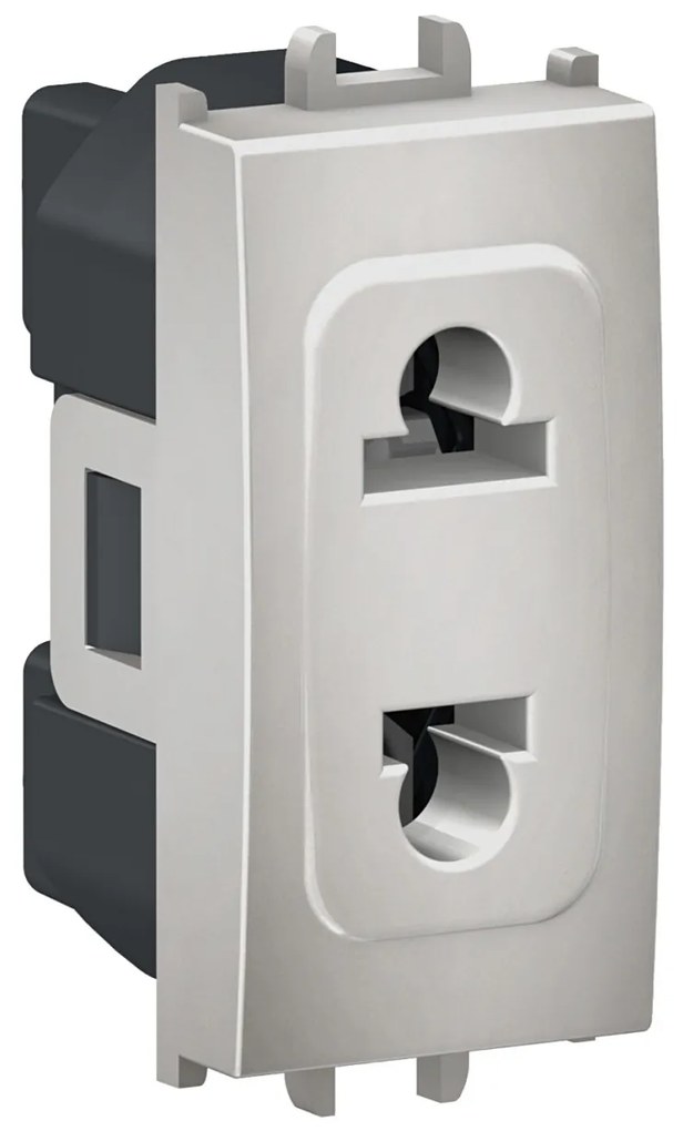 Priza standard italian, 16A, argintie, 1 modul, Schneider Easy Styl
