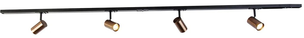 Sistem modern de șine monofazat cu 4 spoturi Wifi bronz închis - Jeana