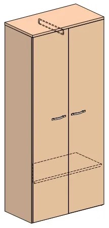 Dulap înalt Praktik 80 x 40 x 182,1 cm, paltin