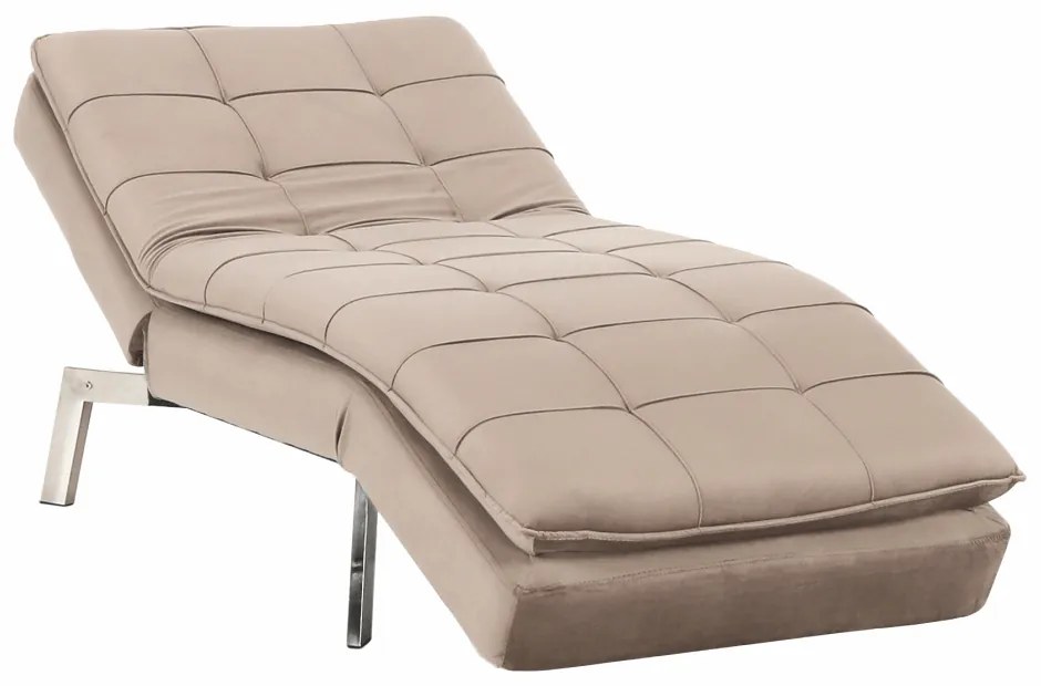 Fotoliu extensibil, gri maro TAUPE/crom, REMAN