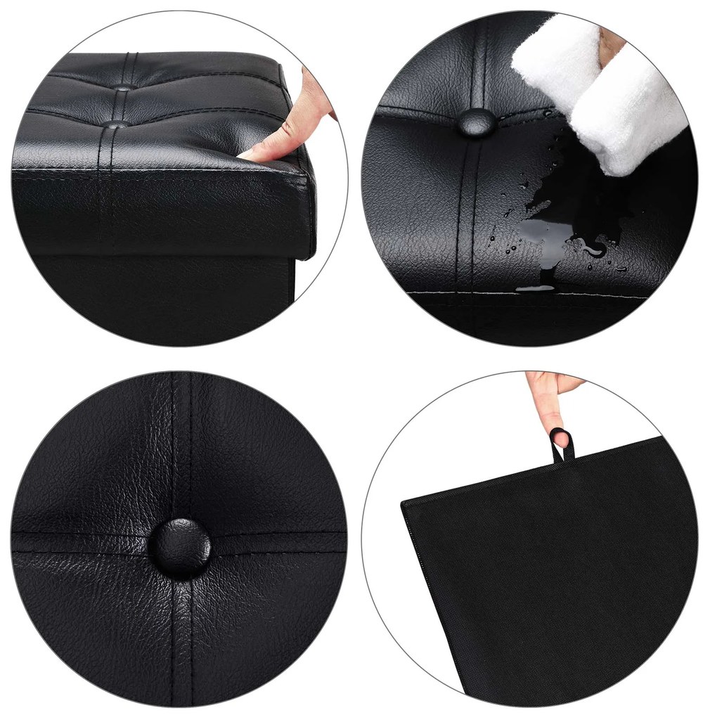 Deuba Cutie depozitare cu capac rabatabil 80x40x40cm - neagra