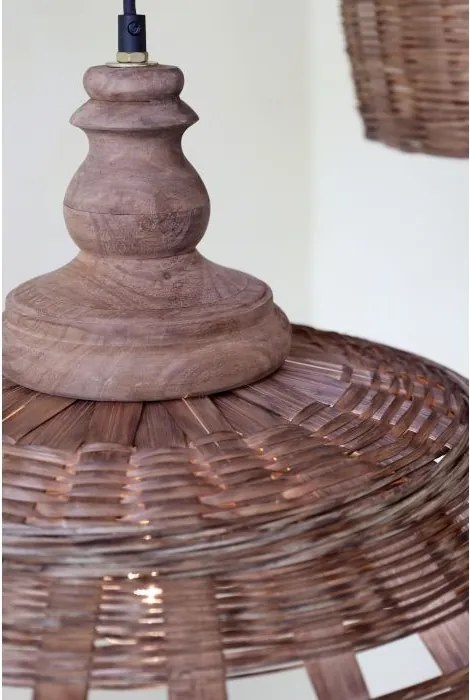 Lustra împletită manual din rattan si rachita, D62 cm