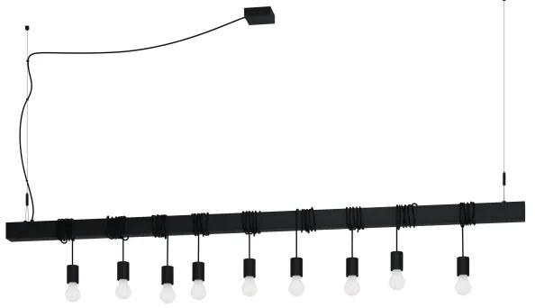 Lustră pe cablu Eglo 39939 TOWNSHEND-B 9xE27/40W/230V negru
