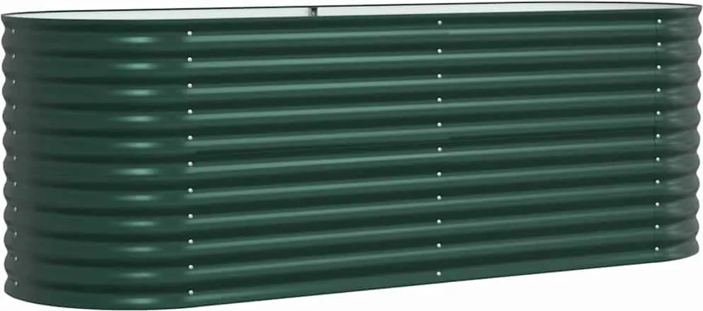 vidaXL Pat ridicat Verde 240 x 80 x 81 cm Oțel