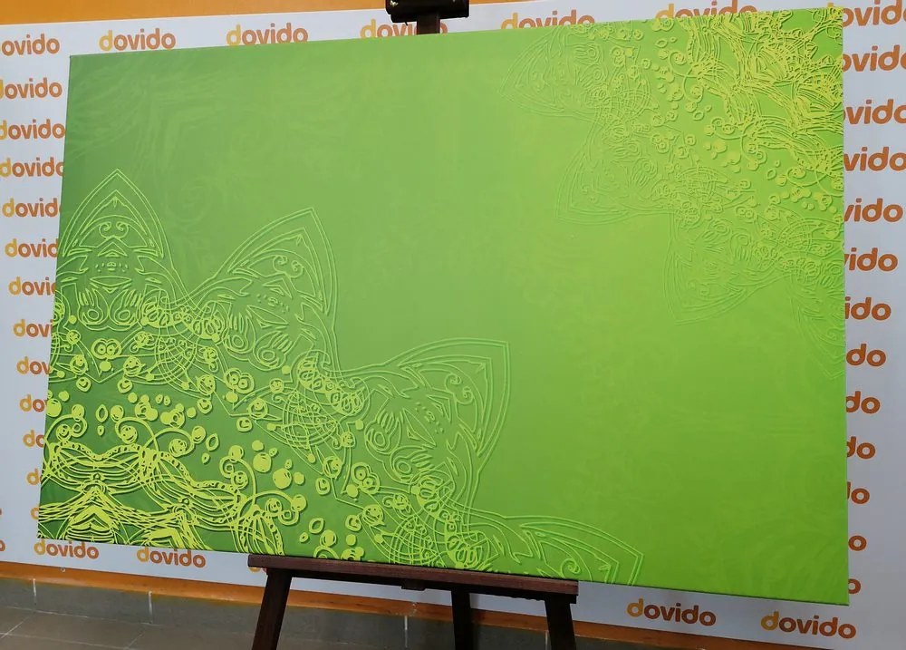 Tablou elementele moderne de Mandala în nuanțe de verde