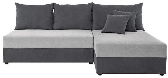 Colțar Boston 401Funcția de dormit, Argint, 221x145x87cm, 105 kg, Picioare: Plastic