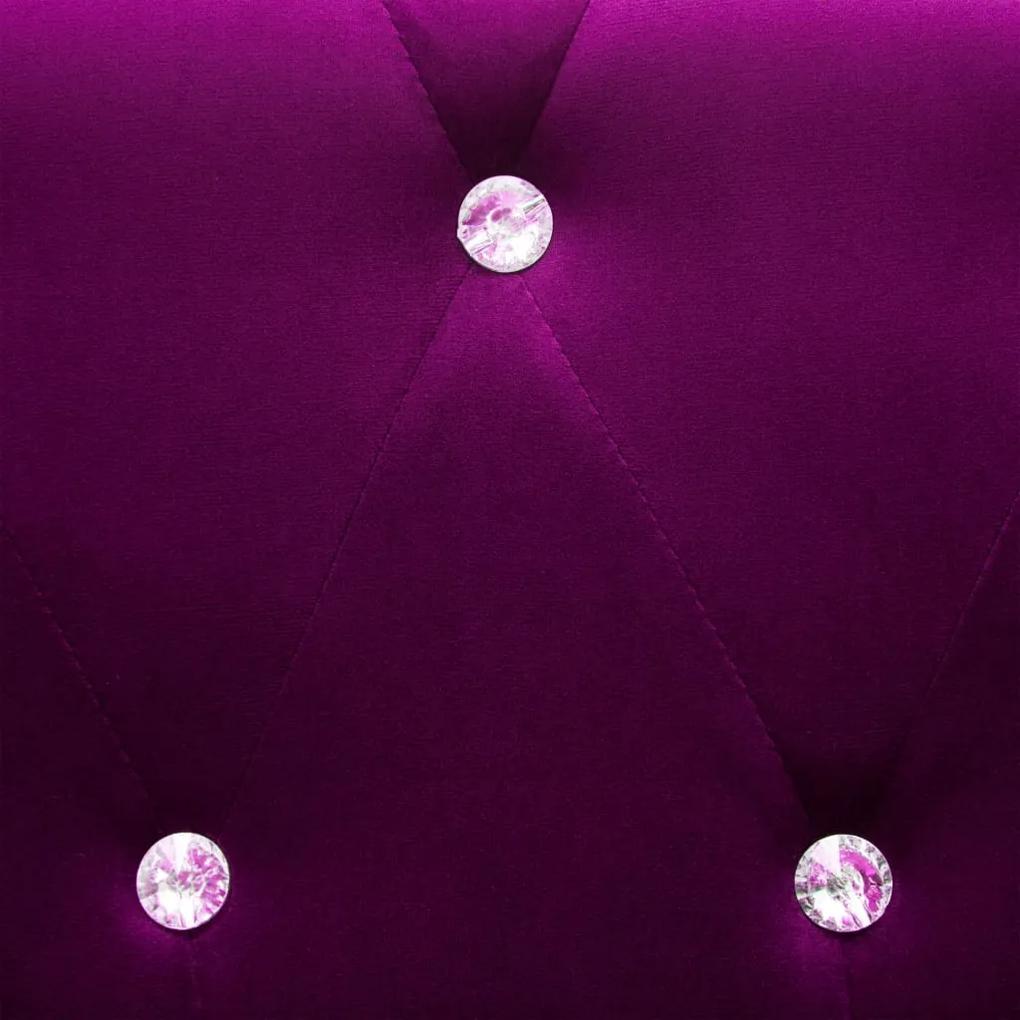 Canapea Chesterfield 3 locuri, catifea, 199x75x72 cm, violet Violet, Canapea cu 3 locuri