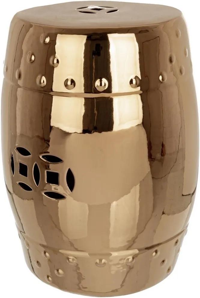 Taburet din ceramica culoarea cupru Sfinge Ø 33 cm x 46 h