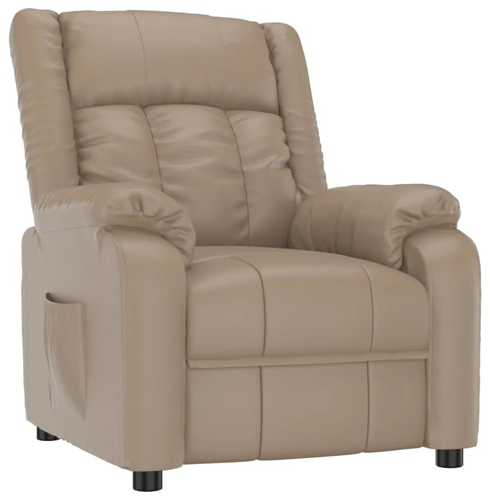 348100 vidaXL Fotoliu rabatabil, cappuccino, piele ecologică