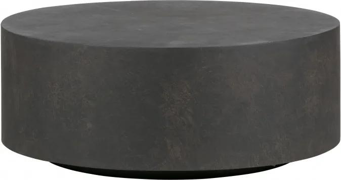 Masuta de cafea rotunda din fibra argila Dean 32x80x80 cm neagra