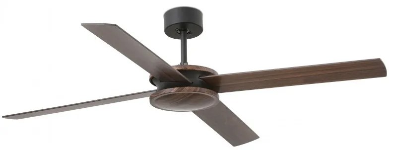 Ventilator de tavan cu telecomanda design modern POLEA negru/lemn nuc