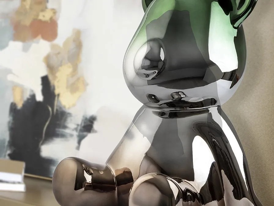 Figurina decorativa ursulet Osito gri, verde