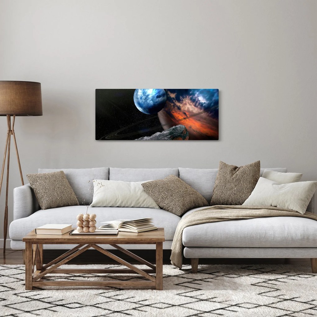 Tablou planetei în cosmos (120x50 cm)