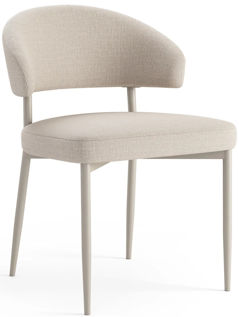 MAZZONI EXPORT IRIS Bej (material Basel 24)/cadru bej-gri (cașmir) - SCAUN MODERN TAPIȚAT PENTRU SALON/SUFRAGERIE BOHO