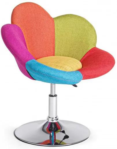 Scaun lounge ajustabil multicolor din poliester si otel Fleur Bizzotto