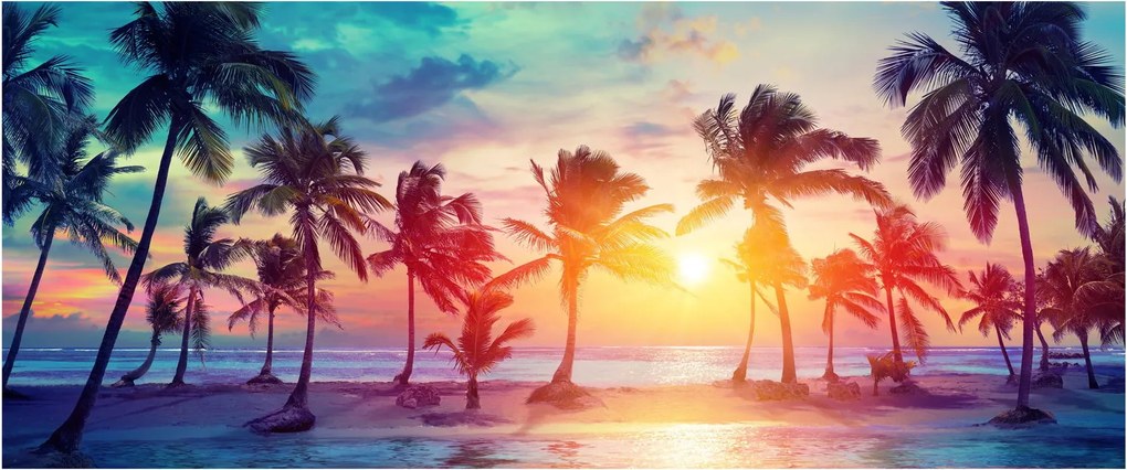 Tablou - Apus de soare tropical (120x50 cm)