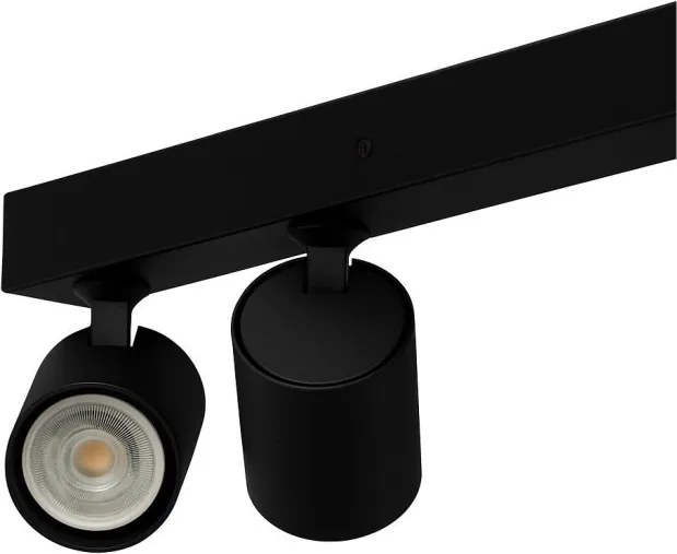 Plafoniera liniara neagra cu 6 spoturi EXO 6, 200cm