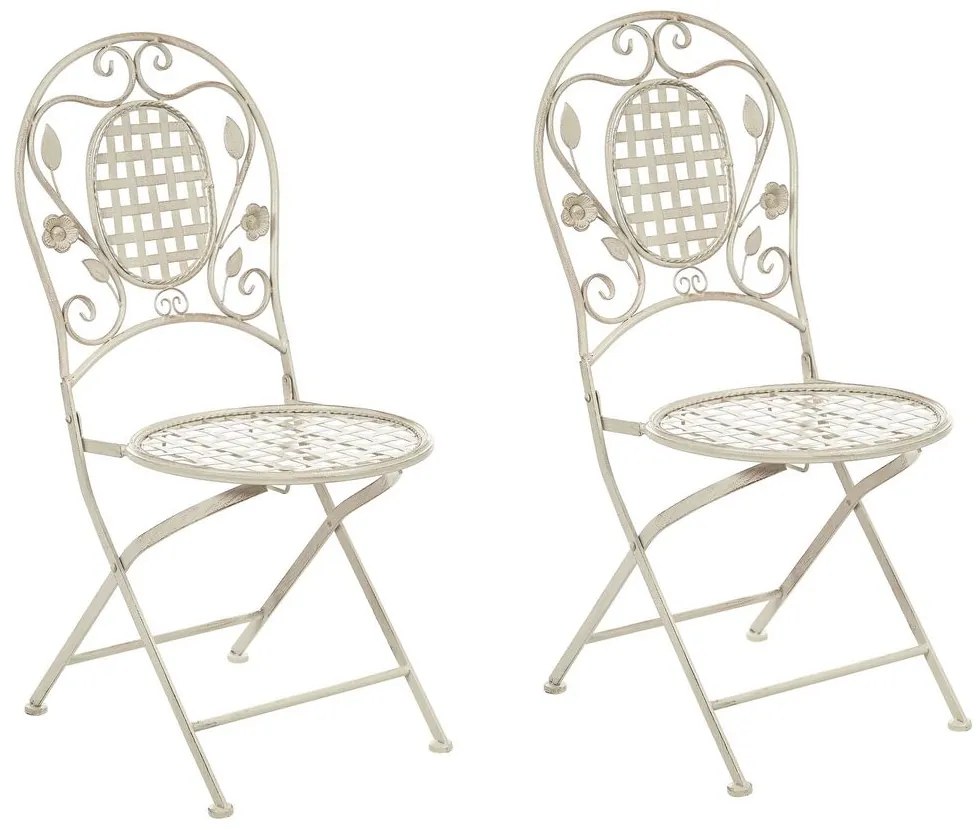Set 2 buc. scaune de grădină Basilia (alb crem). 1035743
