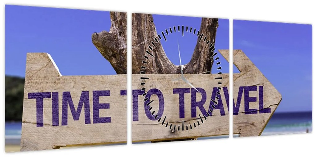 Tablou - Călătorie (cu ceas) (90x30 cm)