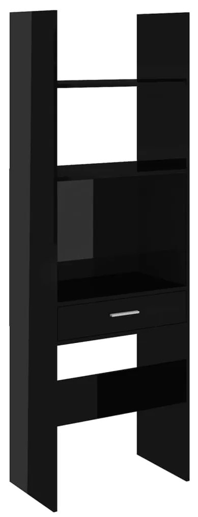 803432 vidaXL Bibliotecă, negru extralucios, 60x35x180 cm, lemn prelucrat