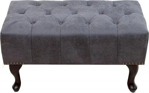 Taburet/ Suport picioare clasic stil englezesc Chesterfield gri antic