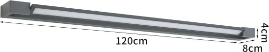 Brilagi-LED Lumină LED pentru oglindă de baie AQUA LINE, 36 W, 230 V, 120 cm, IP44, antracit