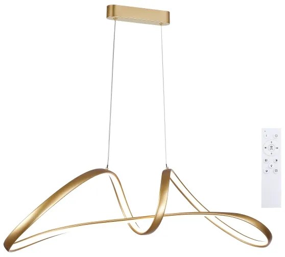 Brilagi-LED Lustra reglabilă pe cablu TWISTER LED/60W/230V 3000-6000K aurie+telecomandă