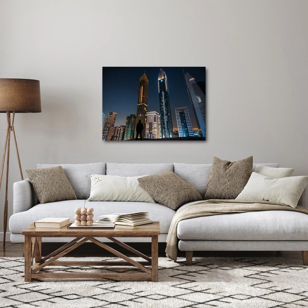 Tablou cu orașul nocturn (70x50 cm)