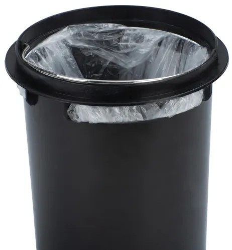 WENKO 22702100 - Coș de gunoi LEMAN 17 x 25 cm, inox satinat/negru