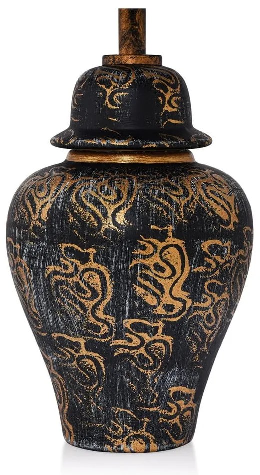 Veioză neagră cu abajur textil (înălțime 54 cm) Derin – Opviq lights