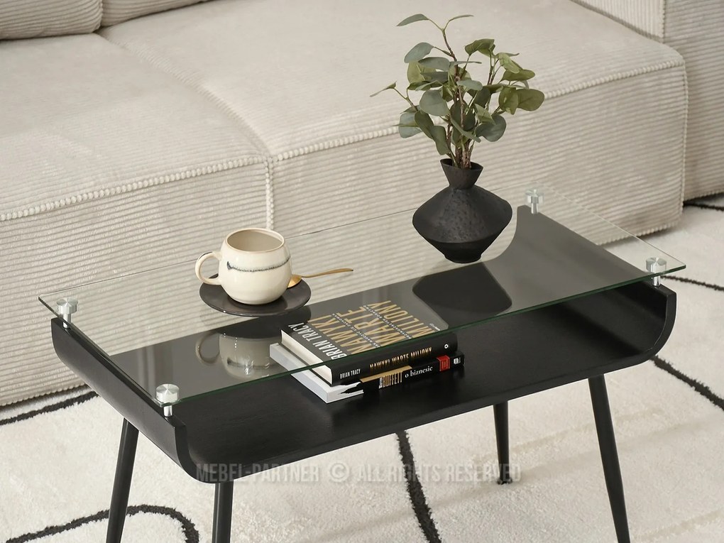 Măsuță de cafea Largus (lemn negru + negru). 1111642