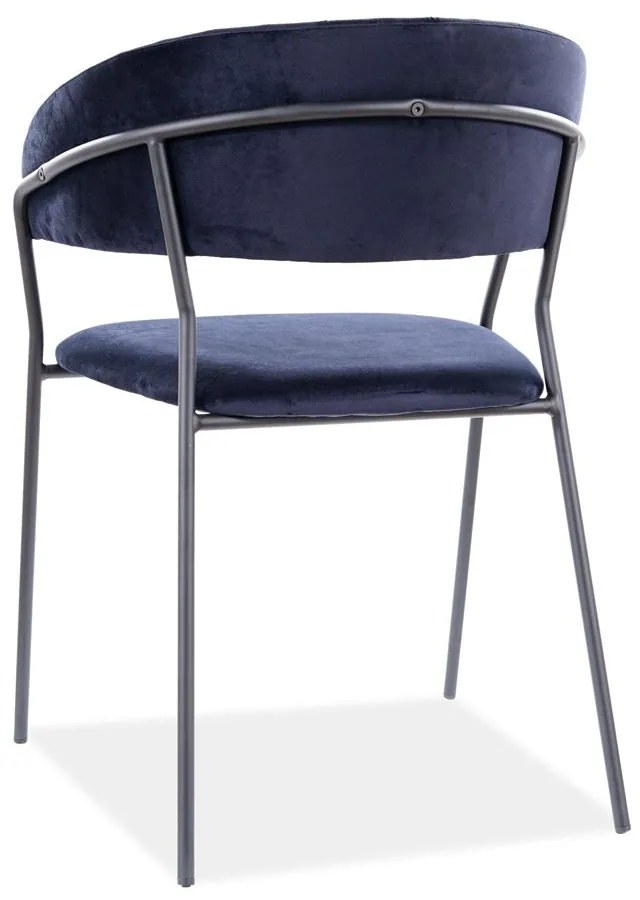 Scaun de masa Culoare Albastru Inchis / Negru,  LIRA B VELVET